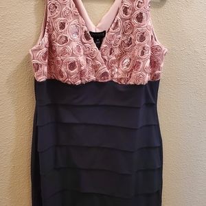 Pink and Navy Knee Length Party Dress size 14